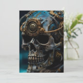 Steampunk Crâne Halloween Party Invitation (Debout devant)