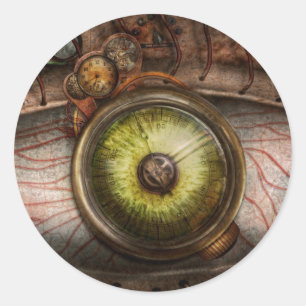 Steampunk - Creepy - Eye on technology Ronde Sticker