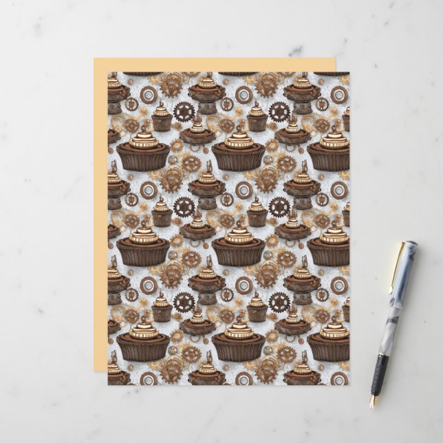 Steampunk cup cakes en Gears (Voorkant / Achterkant in situ)