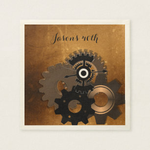 Steampunk Custom Text Paper servetten
