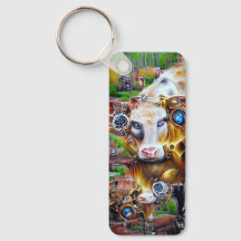 Steampunk Cyber Koe Sleutelhanger