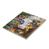 Steampunk Cyber Koe Tegeltje (Zijkant)