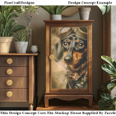 Steampunk Dachshund Dog Aviator EP7L Decoupage Tissuepapier