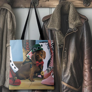 Steampunk Dachshund Shoes Boots Victoriaans Draagtas