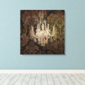 steampunk damask paris  chandelaar canvas afdruk (Insitu (Houten vloer))