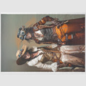 Steampunk Dames Duo Gears en Groeven Decoupage Tissuepapier (Voorkant)