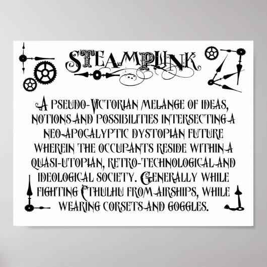 Steampunk Definition Poster (Voorkant)