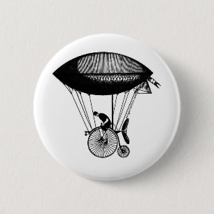 Steampunk derigicyclist ronde button 5,7 cm