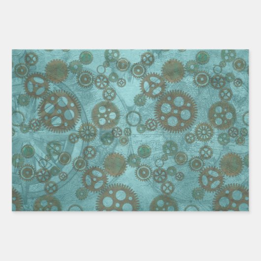 Steampunk Design tandwielen gevild Inpakpapier Vel (Voorkant 3)