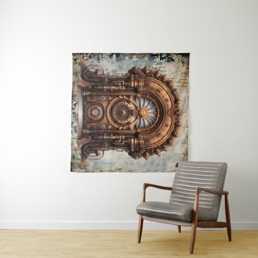 Steampunk Deur Tapestry Wandkleed (In Situ (horizontaal))