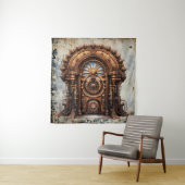 Steampunk Deur Tapestry Wandkleed (In situ)