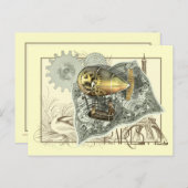 Steampunk Diriable Air Tour Briefkaart (Voorkant / Achterkant)