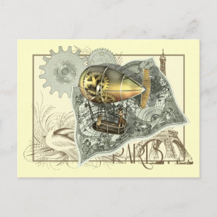 Steampunk Diriable Air Tour Briefkaart