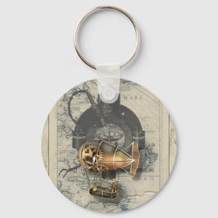 Steampunk Dirigibele ballonvaarde Sleutelhanger