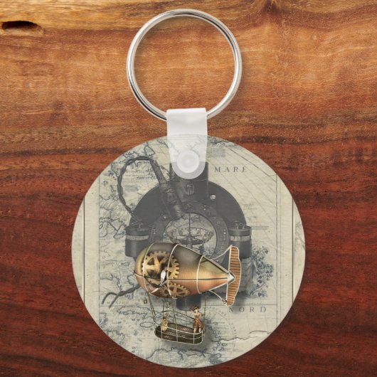 Steampunk Dirigibele ballonvaarde Sleutelhanger (Voorkant)