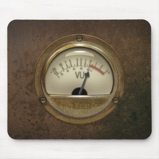 Steampunk DJ Sound Engineer VU Meter Mousemat Muismat (Voorkant)