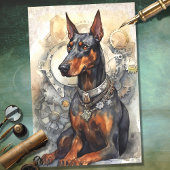 Steampunk Doberman 5 Decoupage papier