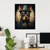 STEAMPUNK DOBERMAN POSTER (Thuiskantoor)