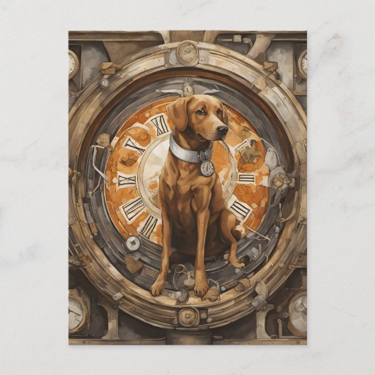 Steampunk Dog Briefkaart (Voorkant)