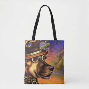 Steampunk Dog Portrait Draagtas