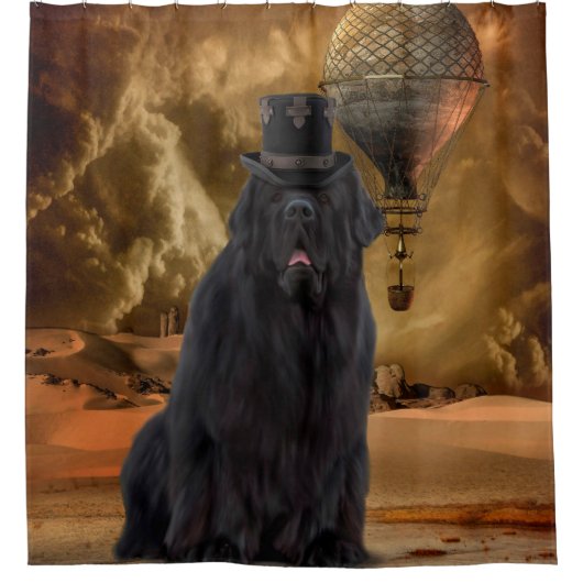 Steampunk Dog Shower Curtain Douchegordijn (Voorkant)