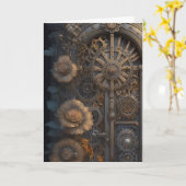 Steampunk Door | Aan jou denken Kaart (Gele Bloem)