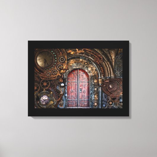Steampunk Door Wrapped Canvas (Voorkant)