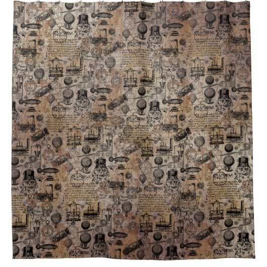  Steampunk Douchegordijn (Voorkant)