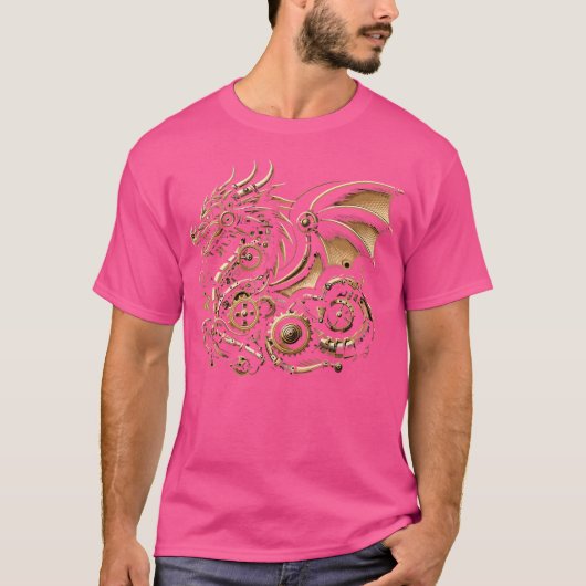 Steampunk Dragon Art Gears Grafisch Ontwerp Kunstw T-shirt (Voorkant)