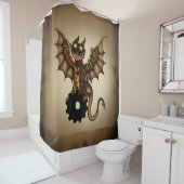 steampunk dragon douchegordijn (In situ)
