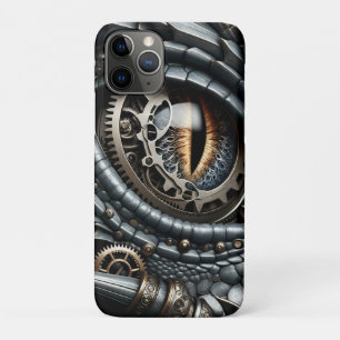 Steampunk Dragon Eye Close-up AI Art iPhone 11 Pro Hoesje