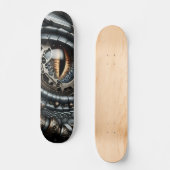 Steampunk Dragon Eye Close-up AI Art Skateboard (Voorkant)