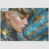 Steampunk Dragon Fantasy Art Decoupage Ontwerp Tissuepapier (Voorkant)