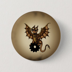 Steampunk Dragon Ronde Button 5,7 Cm