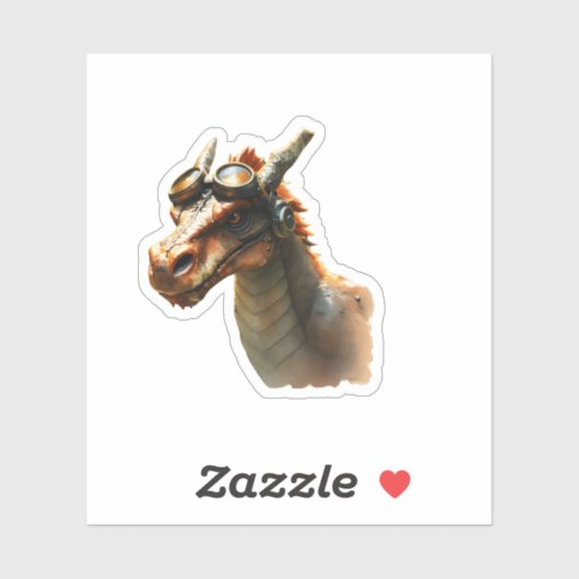 Steampunk Dragon Sticker (Vel)