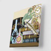 Steampunk Dragon Vierkante Klok (Hoek)