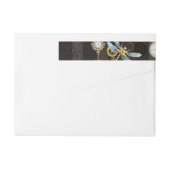 Steampunk Dragonflies op bruine gestreepte achterg (Achterkant)