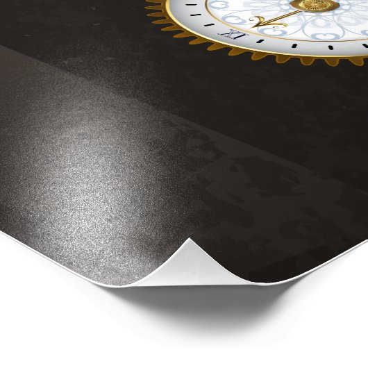 Steampunk Dragonflies op bruine gestreepte achterg Foto Afdruk (Hoek)