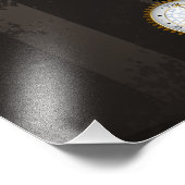 Steampunk Dragonflies op bruine gestreepte achterg Foto Afdruk (Hoek)