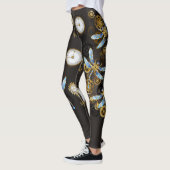 Steampunk Dragonflies op bruine gestreepte achterg Leggings (Links)