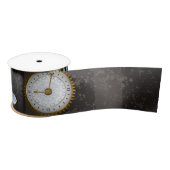 Steampunk Dragonflies op bruine gestreepte achterg Lint (Spoel)