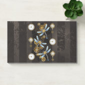 Steampunk Dragonflies op bruine gestreepte achterg Post-it® Notes (Kantoor)