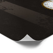 Steampunk Dragonflies op bruine gestreepte achterg Poster (Hoek)