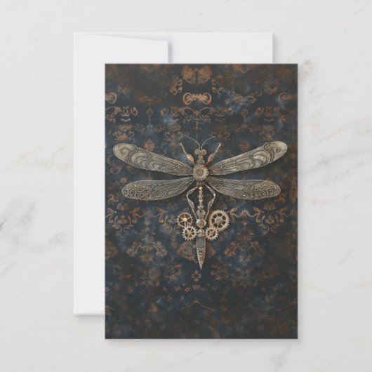 Steampunk Dragonfly Bedankkaart (Voorkant)