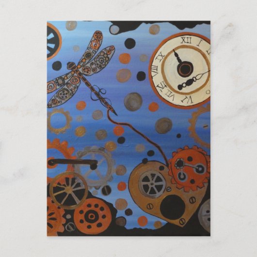 steampunk dragonfly briefkaart (Voorkant)