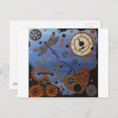steampunk dragonfly briefkaart (Voorkant / Achterkant)