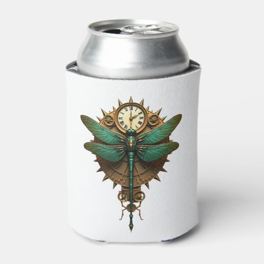 Steampunk Dragonfly Victorian Art Mechanical Steam Blikjeskoeler (Blikje Voorkant)