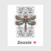 Steampunk Dragonfly Victorian Art Mechanical Steam Sticker (Vel)