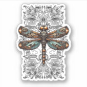Steampunk Dragonfly Victorian Art Mechanical Steam Sticker (Voorkant)