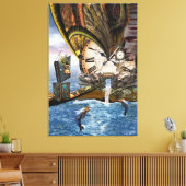 Steampunk drakenboek canvas afdruk (Insitu (Woonkamer))
